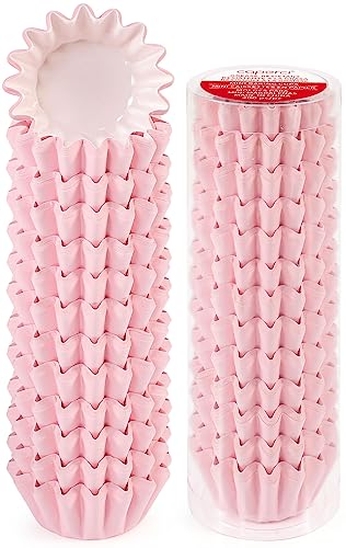 Caperci Heavy Duty Pink Mini Cupcake Liners Small Muffin Baking Cups 200pcs - color: Pink