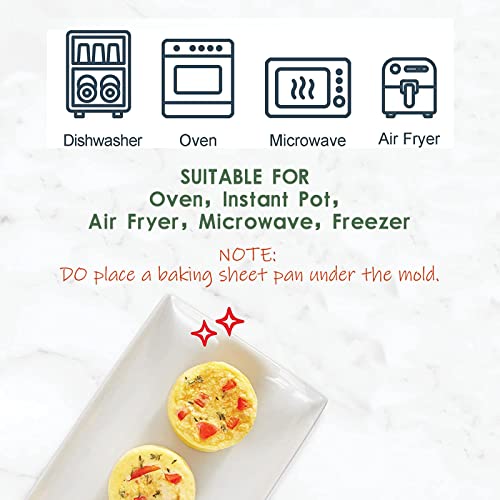 Silicone Egg Molds Frittata Pan, 3 Inch Deep Starbuc Egg Bites Molds Dash Silicone Cups Sous Vide Mold Round Rolls Tray for Breakfast Sandwiches Omelets Dinner Rolls Baking - color: Maroon, size: Round-3pcs