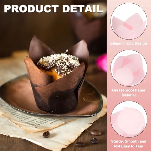 uxcell 150Pcs Tulip Baking Cups Cupcake Muffins Liners Paper Greaseproof Wrappers for Wedding Birthday Party Festivals Christmas(3.1" x 2", Light Blue/Light Yellow/Pink) - color: Light Blue/Light Yellow/Pink