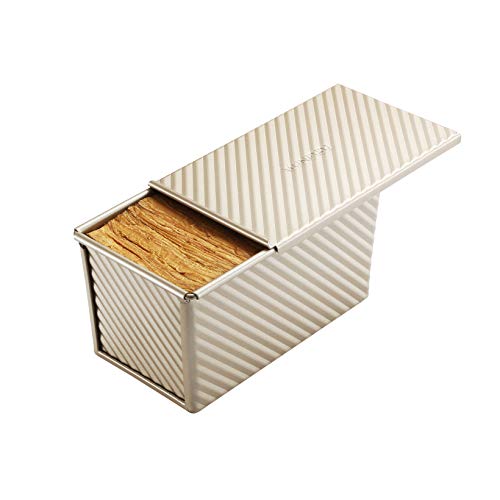 Monfish Pullman Loaf Pan w Lid 1lb, 8.5x4.75x4.5 - size: 8.5x4.75x4.5