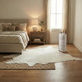 Faux Cowhide Rug 4'7"x6'7" - White Cow Print Rug, Washable, Non-Shedding - color: White, size: 4'7" x 6'7" (Large)