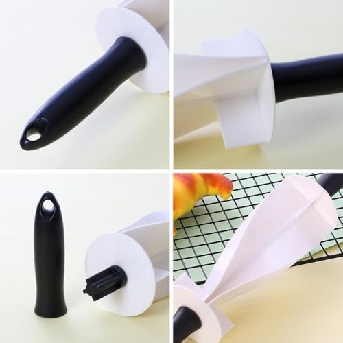 Rolling Pin 36.4cm – Irregular Shape Dough Roller Pastry Cutter for Dough, Croissant & Bread, Food-Safe Plastic Baking Tool with Detachable Handle