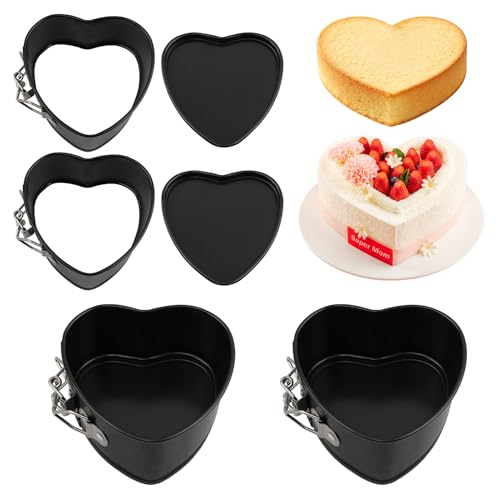 4 Inch Heart Springform Pans, Set of 4 Baking Pan