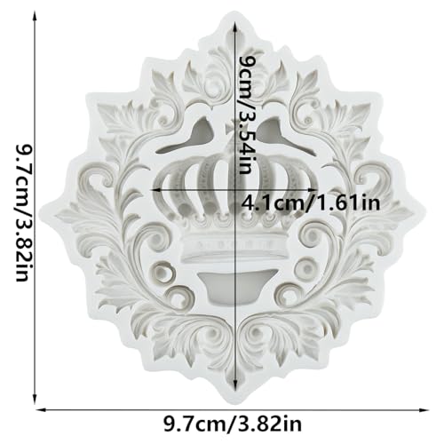 Baroque Curlicues Scroll Lace Fondant Mold Crown Silicone Molds - color: Style J