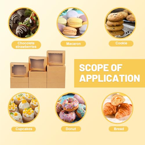 NPLUX 24 Pack Halloween Treat Box, 8x6.5x2.5 3 Window Styles for Pickup - color: Brown