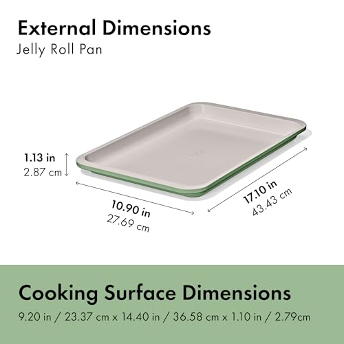 OXO Good Grips Non-Stick Pro Ceramic Coated Metal Bakeware 3-Piece Sheet - color: Basil, size: 3-Piece Set