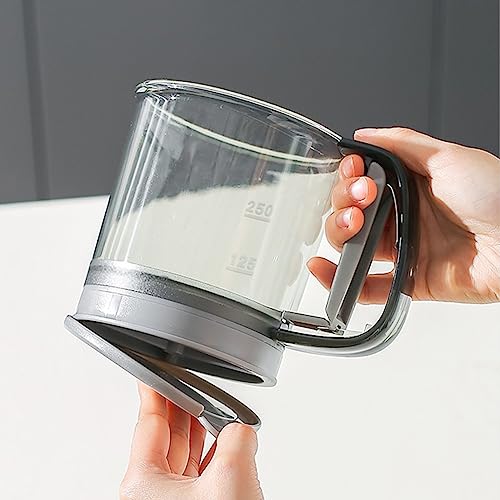 Flour Sifter for Baking, Double Layer Fine Sieve with Hand Press Handle