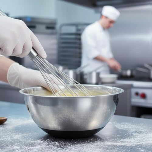 TrueCraftware- 14" Stainless Steel Piano Whip Whisk Commercial Kitchen Heavy Duty Balloon Wire Whisk Egg Beater for Baking Mixing Blending Stirring - color: Piano Wire Whisk, size: 14 Inch