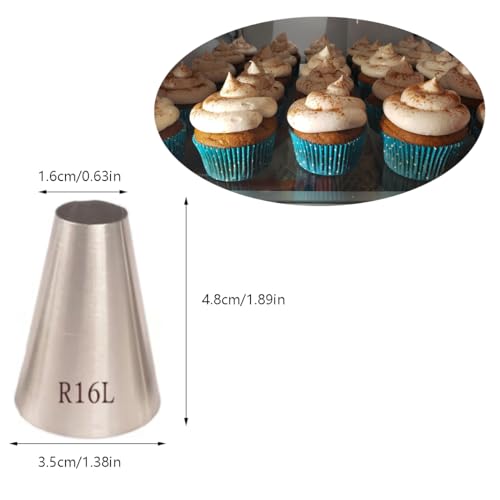 Large Round Piping Tips for Choux Pastry, Cream Puffs & Cannoli Filling - color: K