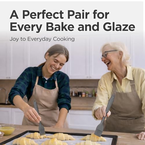 Kitchen Mama WaltzGrip Platinum Silicone Basting Pastry Brush, Metal Gray - color: Metal Gray
