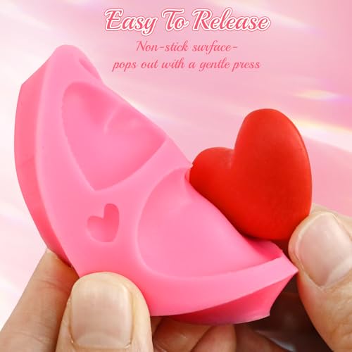 Heart Fondant Mold, 4 Pcs Heart Chocolate Molds Silicone - color: Heart