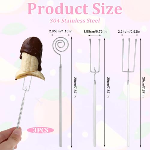 3 Pcs Chocolate Dipping Tool, Stainless Steel Truffle Candy Dipping Tools