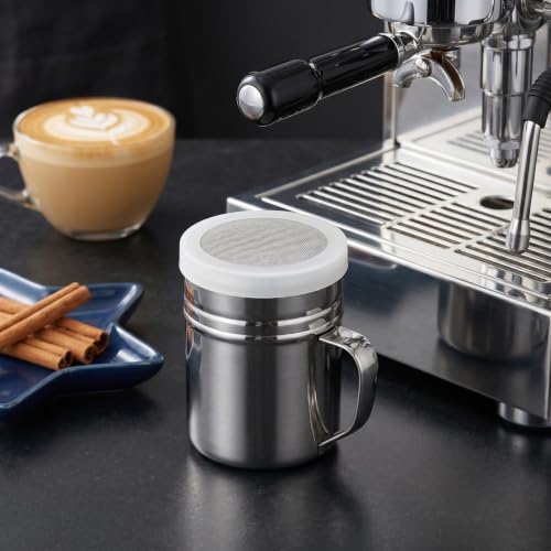 Cabilock Stainless Steel Powder Shaker with Handle Fine Mesh Lid 1pc