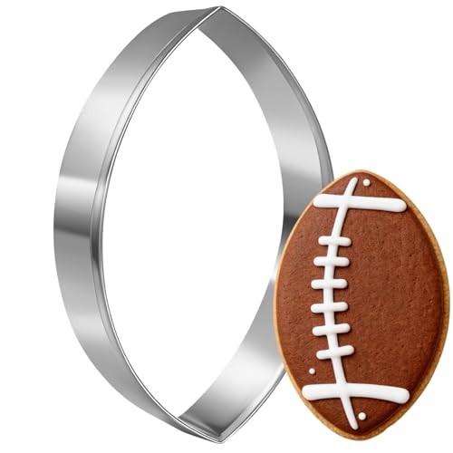 Football Cookie Cutter, Stainless Steel Oval Baking Tool - style: Football-2
