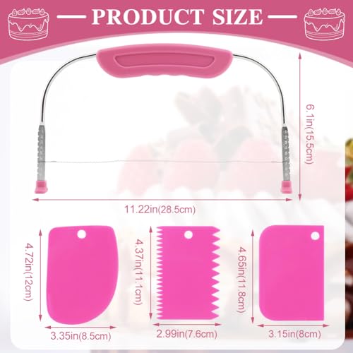 Cake Leveler & Slicer, Adjustable Cake Cutter Slicer Leveler - color: Rose Red