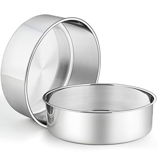 P&P CHEF 9.5 Inch Cake Pans Set, 2Pcs Stainless Steel Round Baking Pan - size: 9.5 Inch