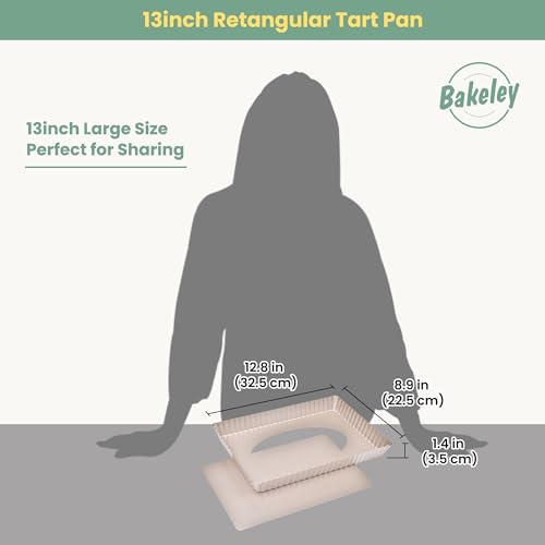 Rectangle Tart Pan, 13-Inch with Removable Loose Bottom Non-Stick Oblong Quiche Bakeware for Oven Baking (Champagne Gold) - size: 13" Rectangle (Champagne Gold)