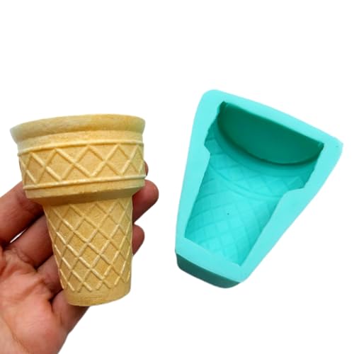 Ice cream half cone silicone mold, realistic ice cream cone flexible silicone mold - style: Half cone silicone mold