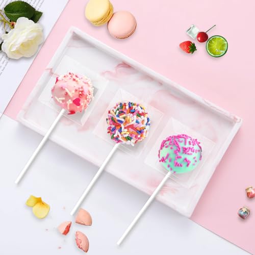 35 Set Cake Pop Boxes with Paper Sticks, Clear Treat Container and Wrap Kit - size: 35 Pack