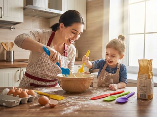 5PCS Silicone Rubber Spatula Set, VITUER Food Grade BPA-Free Spatulas for kitchen Use, Heat Resistant Spatula for Cooking & Baking, Dishwasher Safe (Pack of 2) - size: 13.5*11 (Pack of 2)