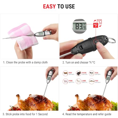 TempPro TempSwift 1 Sec Digital Food Thermometer for Kitchen Cooking - size: Digital
