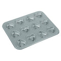 Fox Run Mini Heart Muffin Pan, 12-Cup, Preferred Non-Stick, Gray - style: Mini Heart Muffin Pan