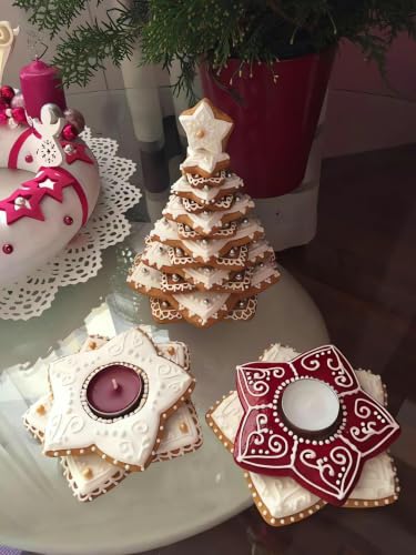 Plastic 10 Pcs Set 3D Gingerbread Star Decoration Cookie Cutters