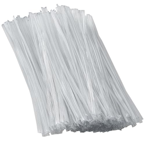 Clear Twist Ties 300Pcs, 5 Inch Metal Wire Twist Ties for Bread Bags, Treat Bags, Garden Plants, Gift Wrapping, Crafts, Reusable Transparent Bag Ties for Home, Office, and Baking
