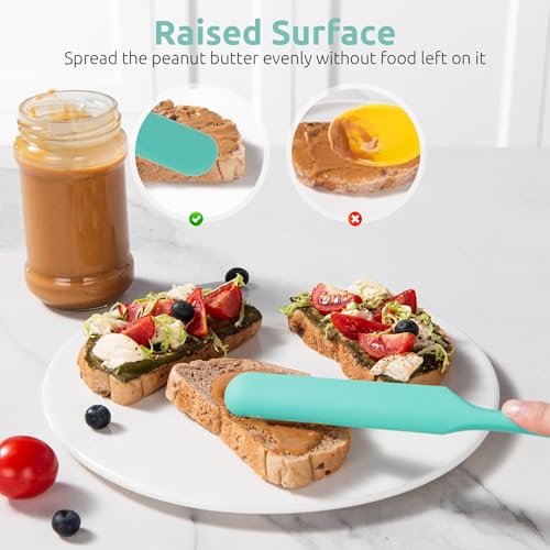 U-Taste Skinny Silicone Jar Spatula Scraper, 10in Sourdough Tool, Aqua Sky - color: Aqua Sky, size: 9.72 in