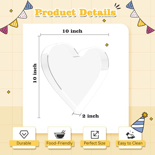 Ledido Reusable 10'' Fillable Acrylic Heart Charcuterie Board Box - color: Heart