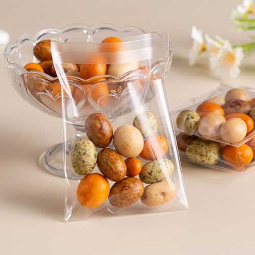 Self Sealing Cellophane Bags 2x3 Inches 200 Pcs Cookie Bags for Packaging Candies Seeds Beads Earrings Clip Clear Bags（mini size) - color: 2×3 inch
