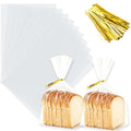 ZHEWTOEN 100 Pcs 7x10 Inch Clear Cellophane Bags with Color Twist Ties - color: Clear-7x10inch