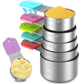 Magnetic Stainless Steel Measuring Cups Set of 6 for Cooking & Baking