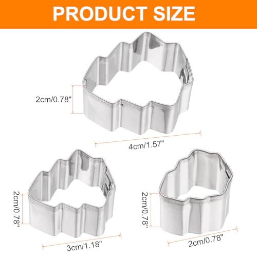 HARFINGTON 3Pcs Christmas Tree Cookie Cutters Set Assorted Sizes Stainless Steel Christmas Winter Holiday Cookie Cutters for Pastry Fondant Cake Cookie - style: Christmas Tree