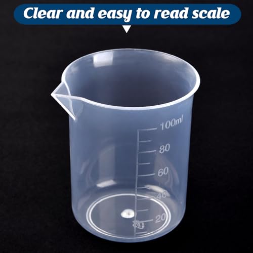 Plastic Measuring Cups, 100ml, Set of 15, for Liquid Measurement and Scientific Experiments - size: 100ML- 15pcs, style: 100ML