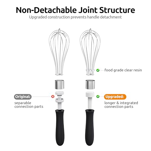 U-Taste Wire Whisk for Cooking, 18/10 Stainless Steel Balloon Wisk, S/Black - color: Black, size: Small