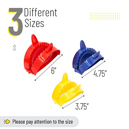BTaT- Dough Press Set, 3 Pack, Dumpling, Empanada, Pastry & Turnover Press - color: Assorted Colors 1