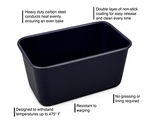 Zyliss E980198 Non-Stick Loaf Tin | 1L/1lb | Carbon Steel | Dark Blue | Bread Tin for Baking/Bakeware | Dishwasher Safe | 5 Year Guarantee - style: Loaf Tin