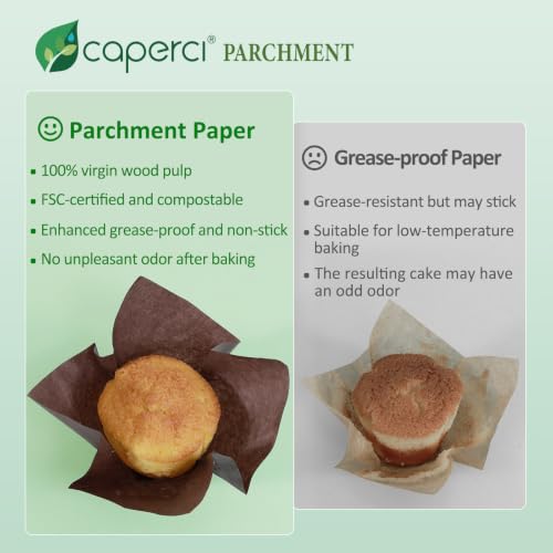 Caperci 150pcs Brown Tulip Muffin Cupcake Liners for Baking - color: Brown
