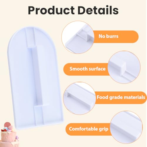 2pcs Cake Fondant Smoother Tool, White