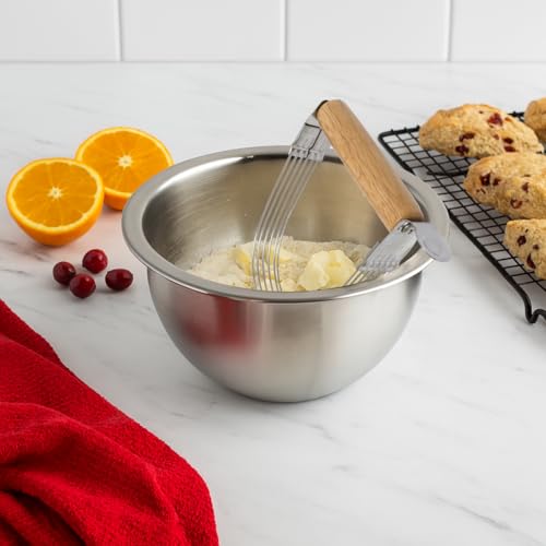 Mrs. Anderson’s Baking 6-Wire Pastry Cutter and Dough Blender, Stainless Steel with Wood Handle - style: Wire Pastry Blender, Wood Handle