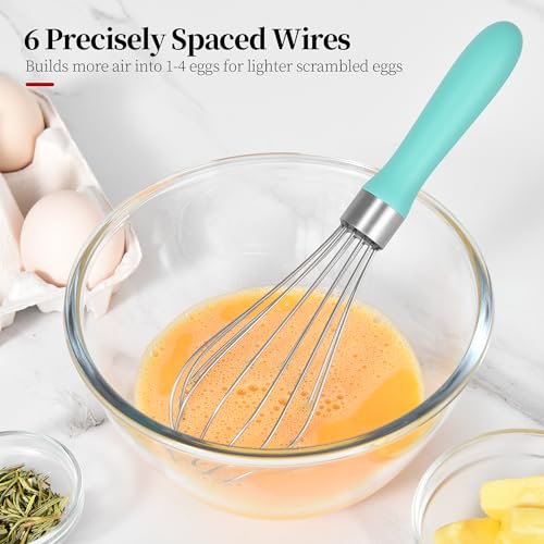 18/8 Stainless Steel Balloon Whisk for Cooking (Small, Aqua Sky) - color: Aqua Sky, size: Small, 9.06in