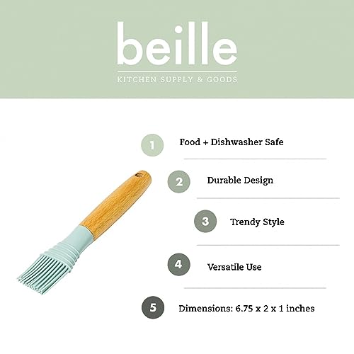 Beille Kitchen Gadget Pastel Basting Brush Wooden Handle Cooking Tool Home Goods - style: Basting Brush