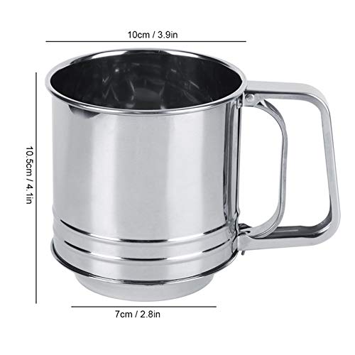 Flour Sifter Stainless Steel Handheld Manual Sieve Strainer Kitchen Baking Tool Ergonomic Design Convenient Storage Keeps Kitchen Clean Versatile for Cakes Cookies Pastries