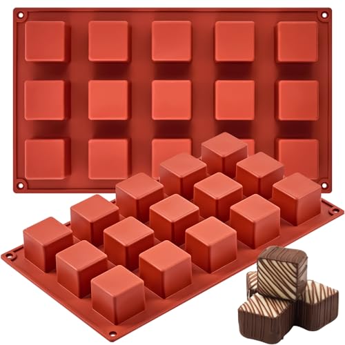 Puyeipt Cube Cake Silicone Molds, 2 Pack, 30 Cavities - size: 30 Cavities
