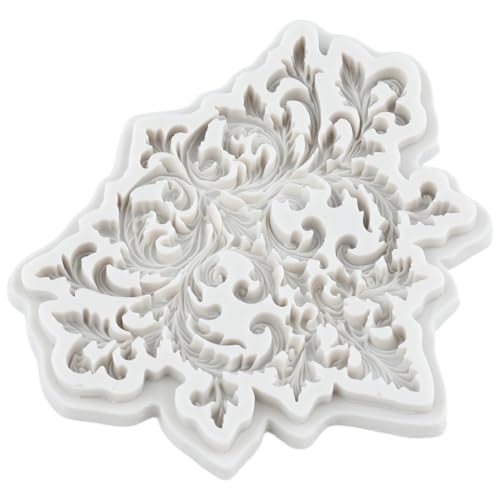 Baroque Curlicues Scroll Relief Lace Border Fondant Silicone Molds - color: Style W