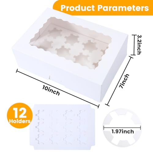 6 Pack Mini Cupcake Container, 12 Count Mini Cupcake Box with Window