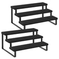 YINMIT Wooden Display Riser Stand, Tiered Perfume and Cologne Organizer Stand, 3 Tier Spice Rack Organizer, Rustic Display Shelf for Candles (3 Tier,2Pack,Black) - color: 3 Tier,2 Pack,Black