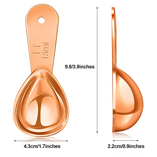 Patelai 3 Pieces Coffee Scoop Tablespoon Short Handle, 15 ml, Rose Gold - color: Rose Gold, size: 15 ml
