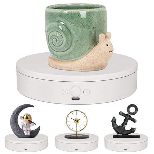 Rotating Display Stand,360° Silent Spinning Display Stand,Speed-adjustable Spinning Platform,Bidirectional Rotating Display Base,Multi-power Electric Turntable For Photography(5.91inch/W) - size: 5.91inch/White/11Lbs Load